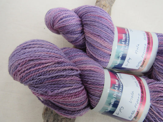 Natural Dye 4-ply Merino Silk Blend Yarn