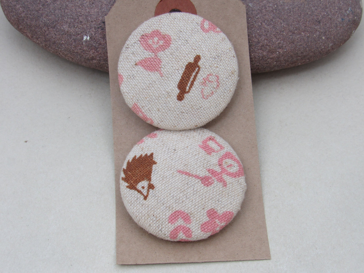 38mm Handmade Fabric Buttons