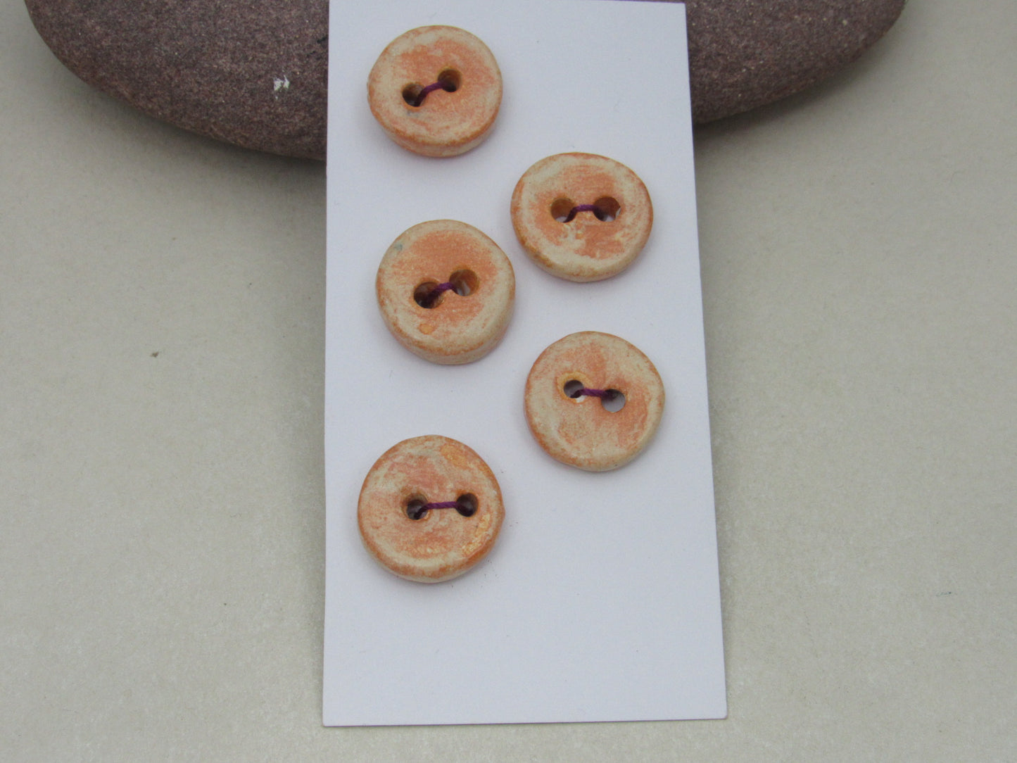 5 Small Round Ceramic Buttons
