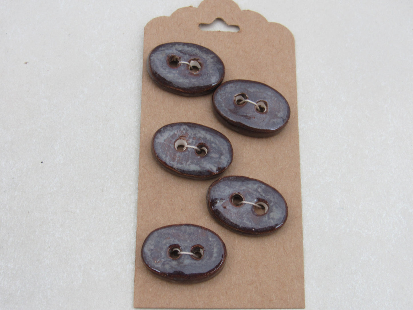 Wholesale 5 Small Oval Ceramic Buttons