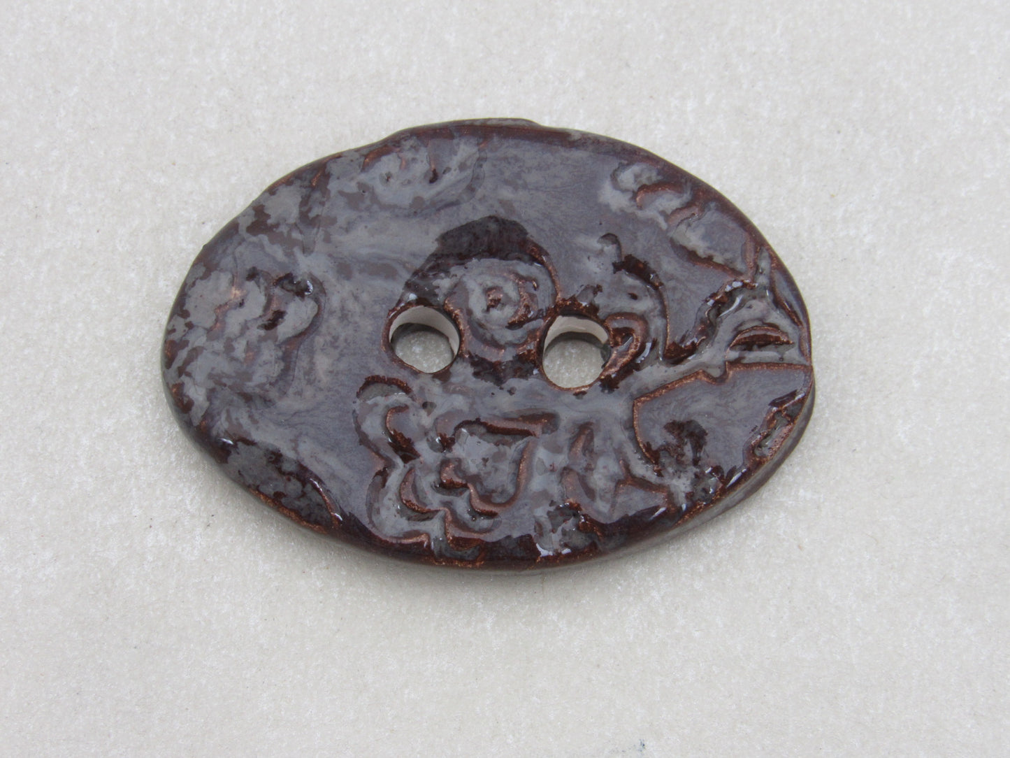 Wholesale Large Brocade Texture Oval Ceramic Button