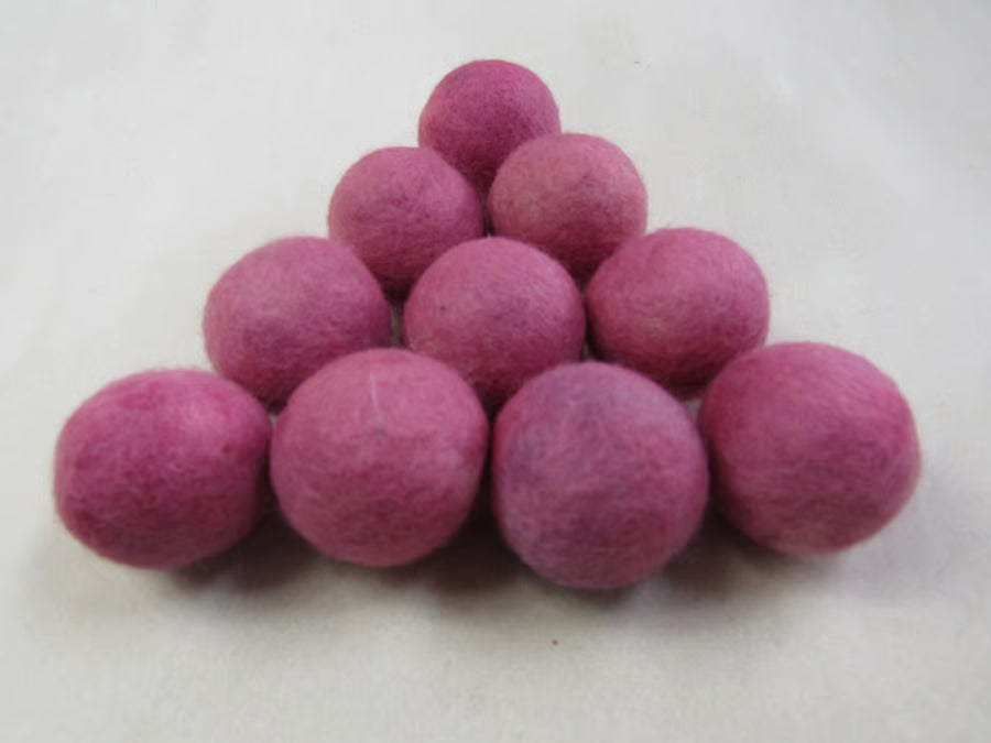 Large Natural Dye Felted Wool Balls