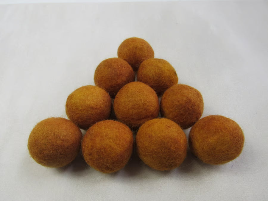 Large Natural Dye Felted Wool Balls