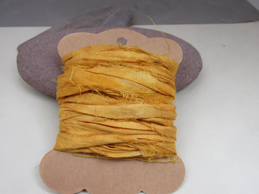 Natural Dye Sari Silk Ribbon