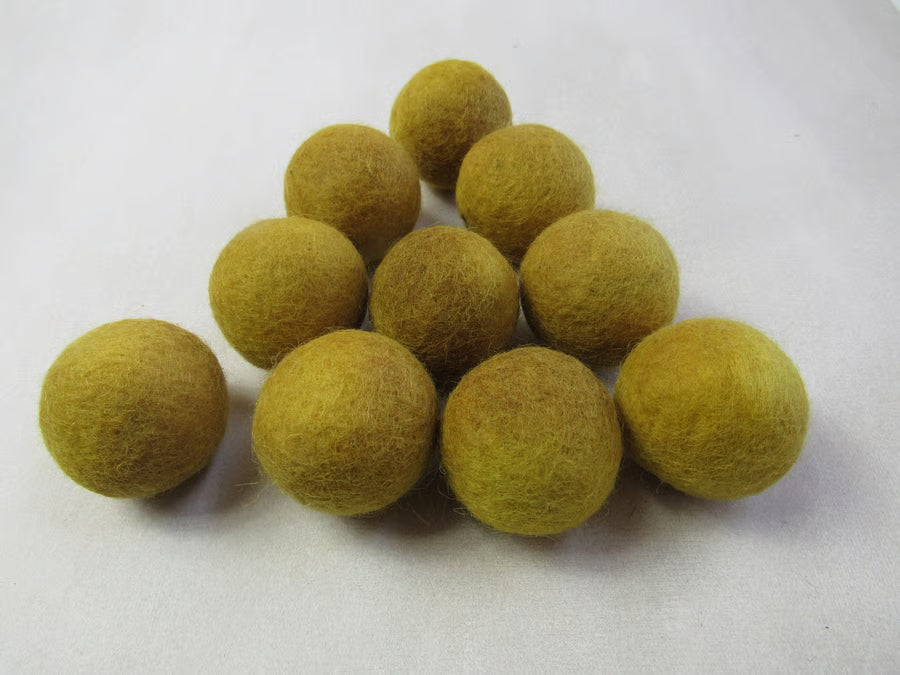 Large Natural Dye Felted Wool Balls