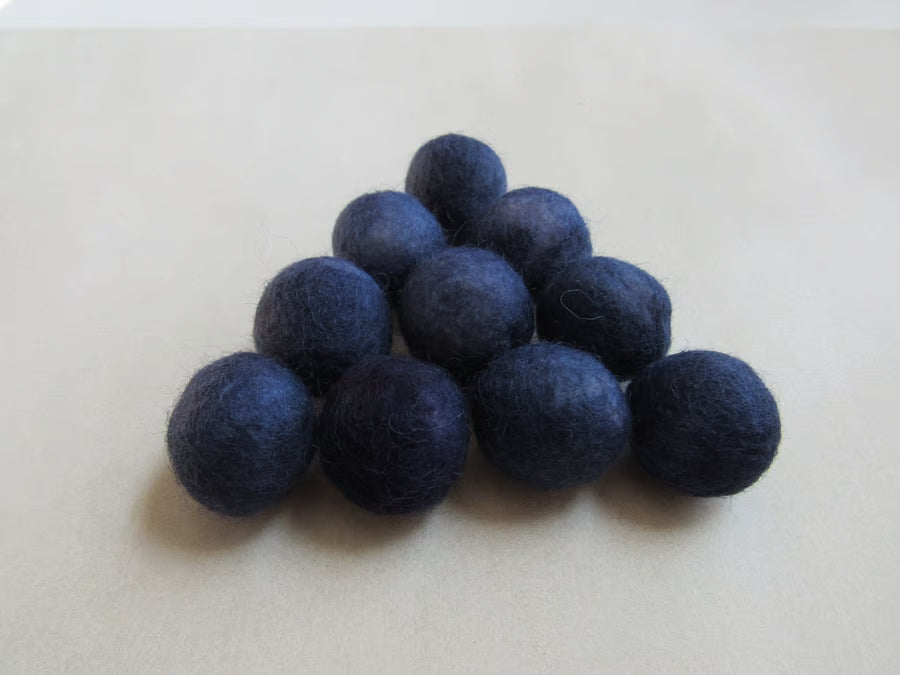 Small Natural Dye Felted Wool Balls