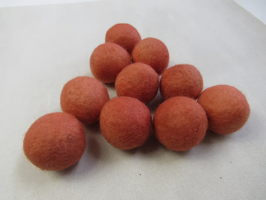 Large Natural Dye Felted Wool Balls
