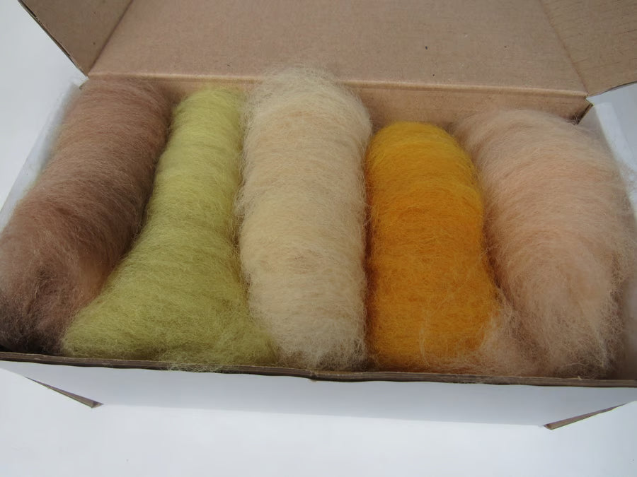 Natural Dye Shetland Wool Fibre Boxes