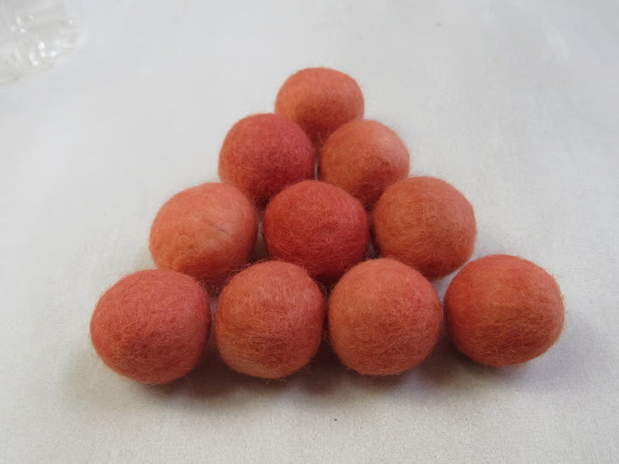 Small Natural Dye Felted Wool Balls