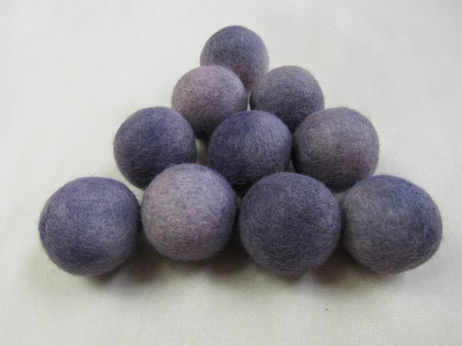 Large Natural Dye Felted Wool Balls