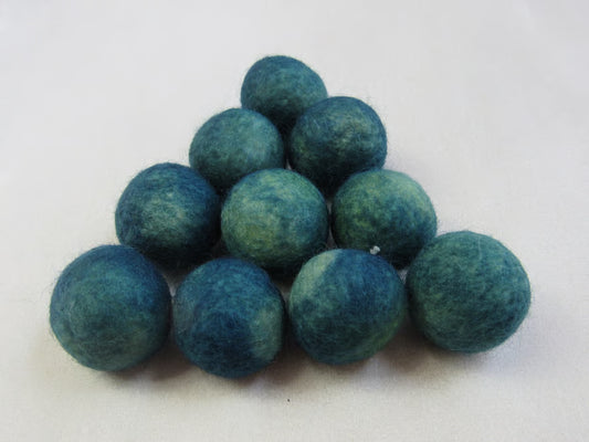 Small Natural Dye Felted Wool Balls