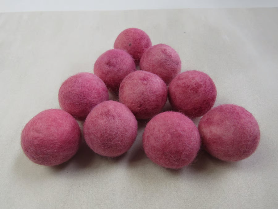 Large Natural Dye Felted Wool Balls