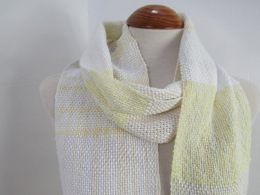 Cream Ivory Handwoven Scrap Scarf