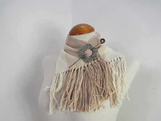 Handwoven Cream, Fawn Cowl