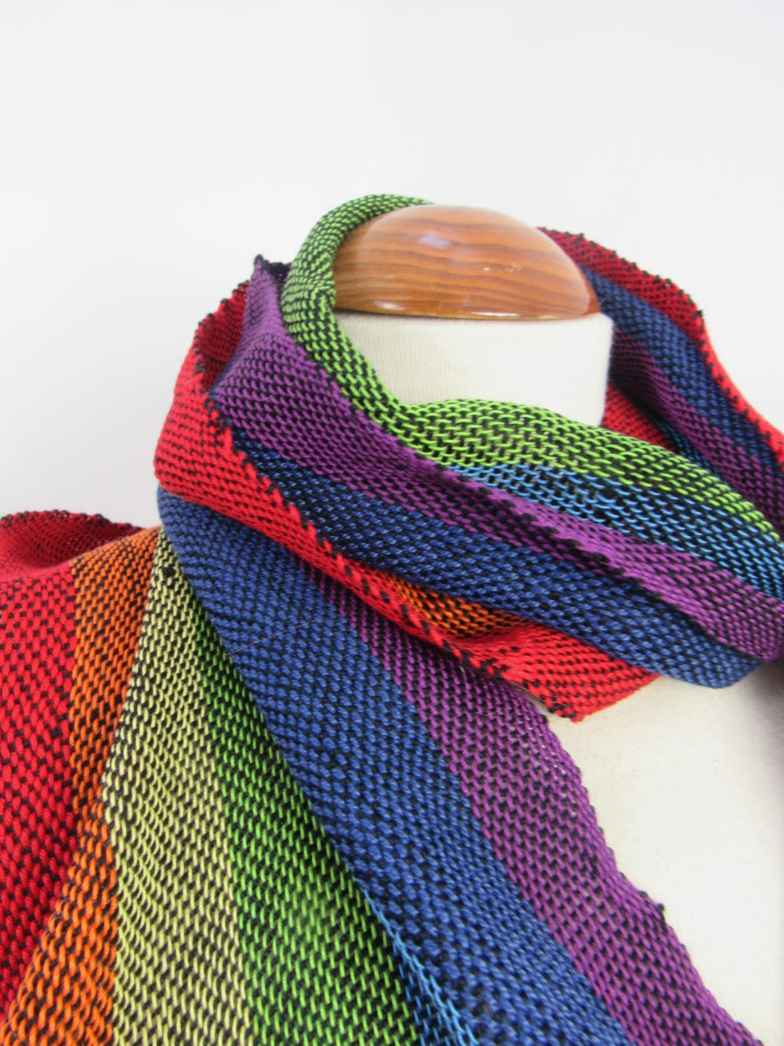 Handwoven Rainbow Cotton Scarf