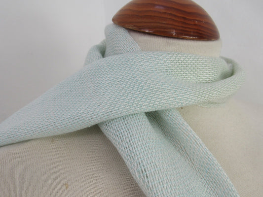 Handwoven Blue and White Cotton Scarf