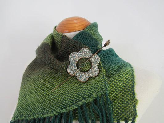 Handwoven Green Ombre Cowl