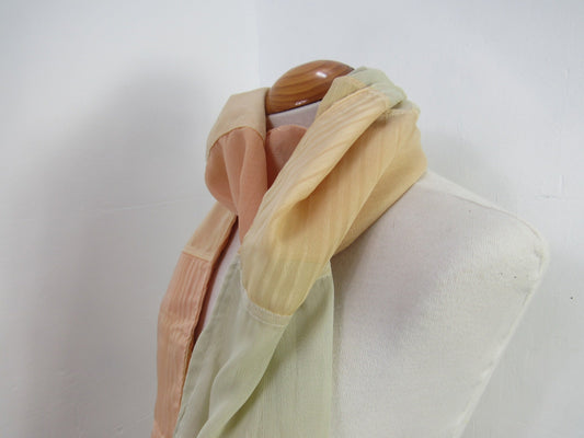 Peach Voile Patchwork Scrap Scarf