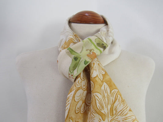 Gold Acanthus Patchwork Scrap Scarf