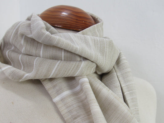 Beige Voile Patchwork Scrap Scarf