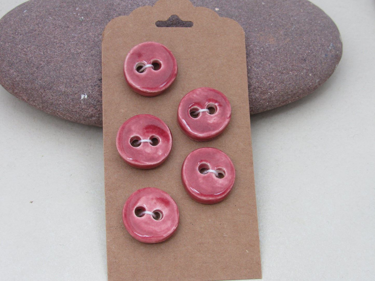 5 Small Round Ceramic Buttons