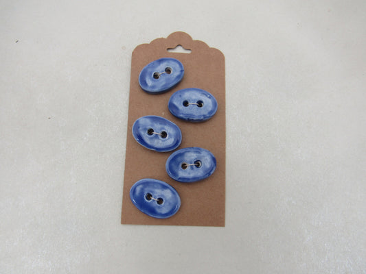 Wholesale 5 Small Oval Ceramic Buttons