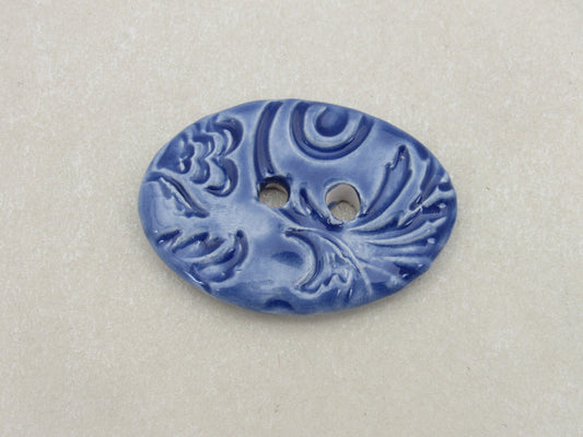 Wholesale Large Brocade Texture Oval Ceramic Button