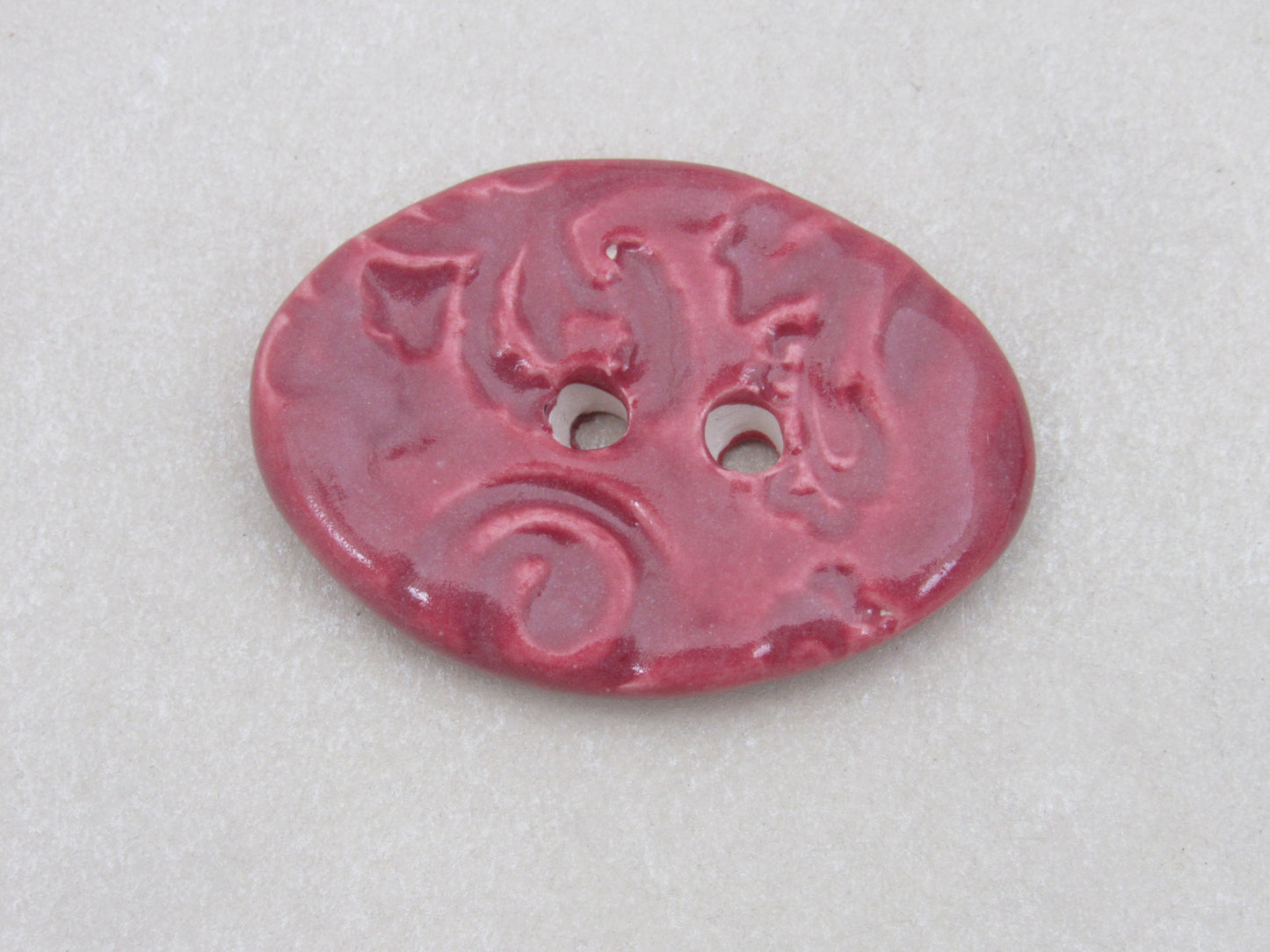 Wholesale Large Brocade Texture Oval Ceramic Button