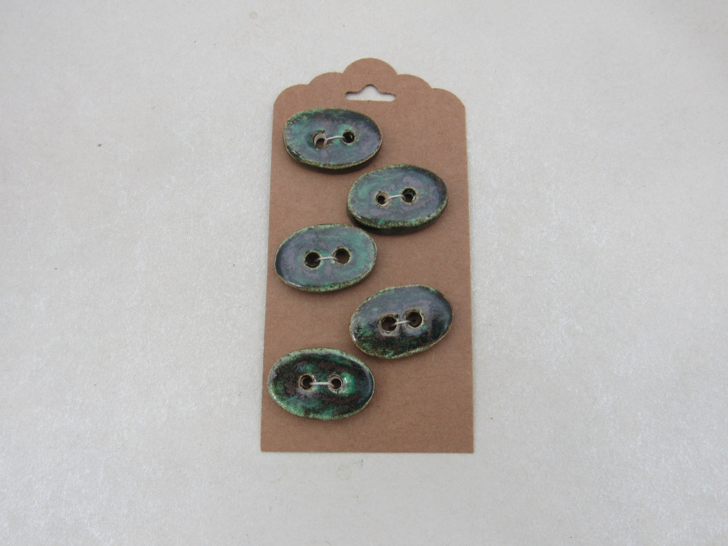 Wholesale 5 Small Oval Ceramic Buttons