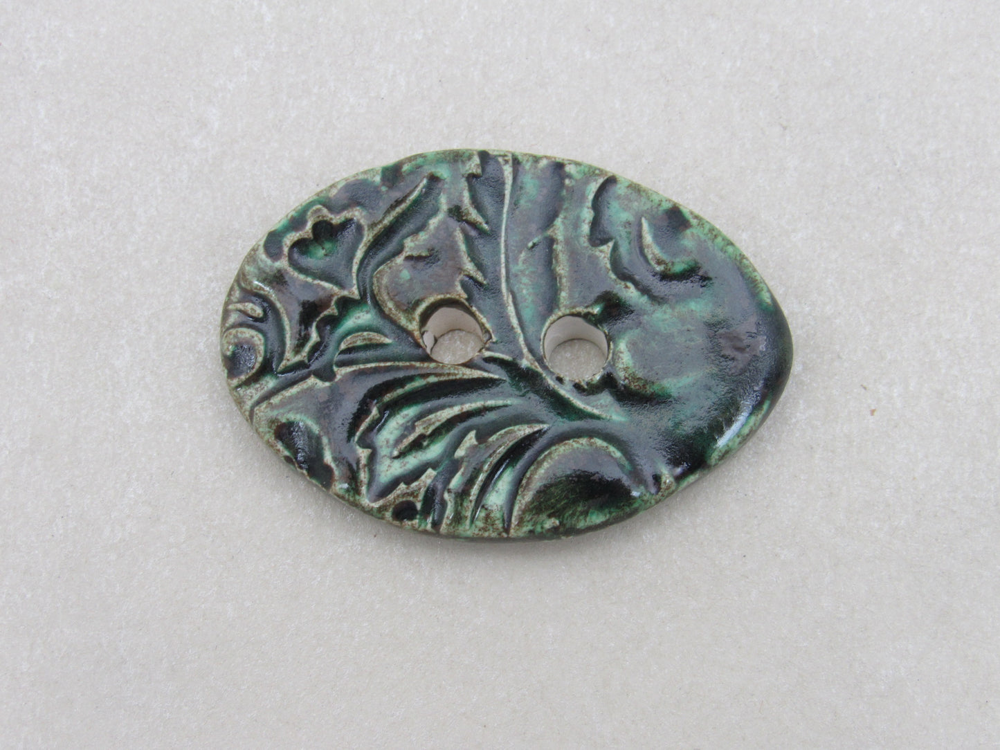 Wholesale Large Brocade Texture Oval Ceramic Button