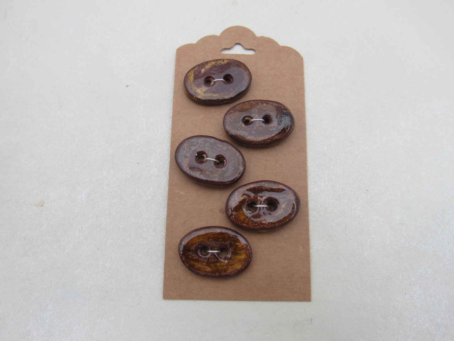 Wholesale 5 Small Oval Ceramic Buttons