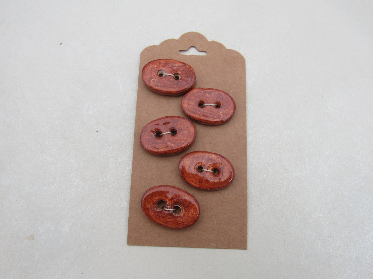Wholesale 5 Small Oval Ceramic Buttons