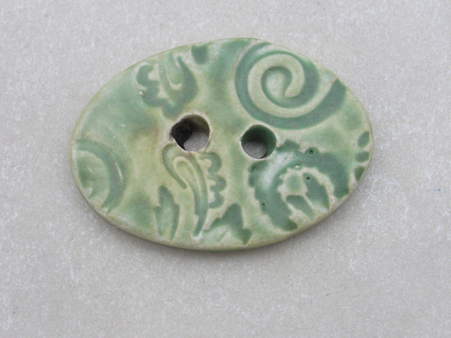 Wholesale Large Brocade Texture Oval Ceramic Button
