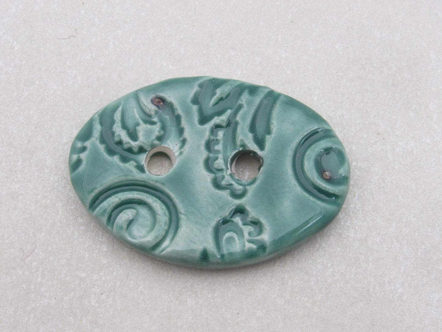 Wholesale Large Brocade Texture Oval Ceramic Button