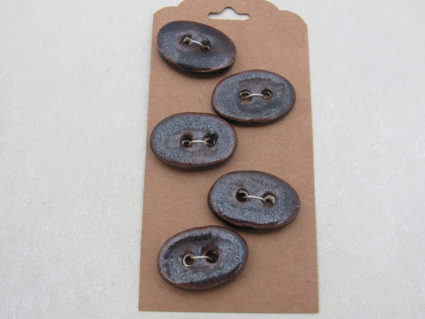 Wholesale 5 Small Oval Ceramic Buttons