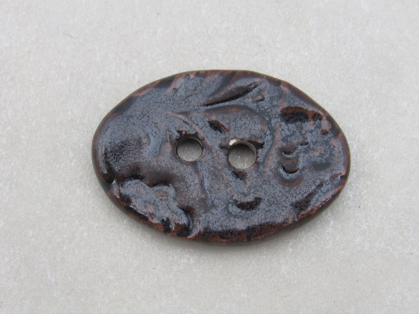 Wholesale Large Brocade Texture Oval Ceramic Button