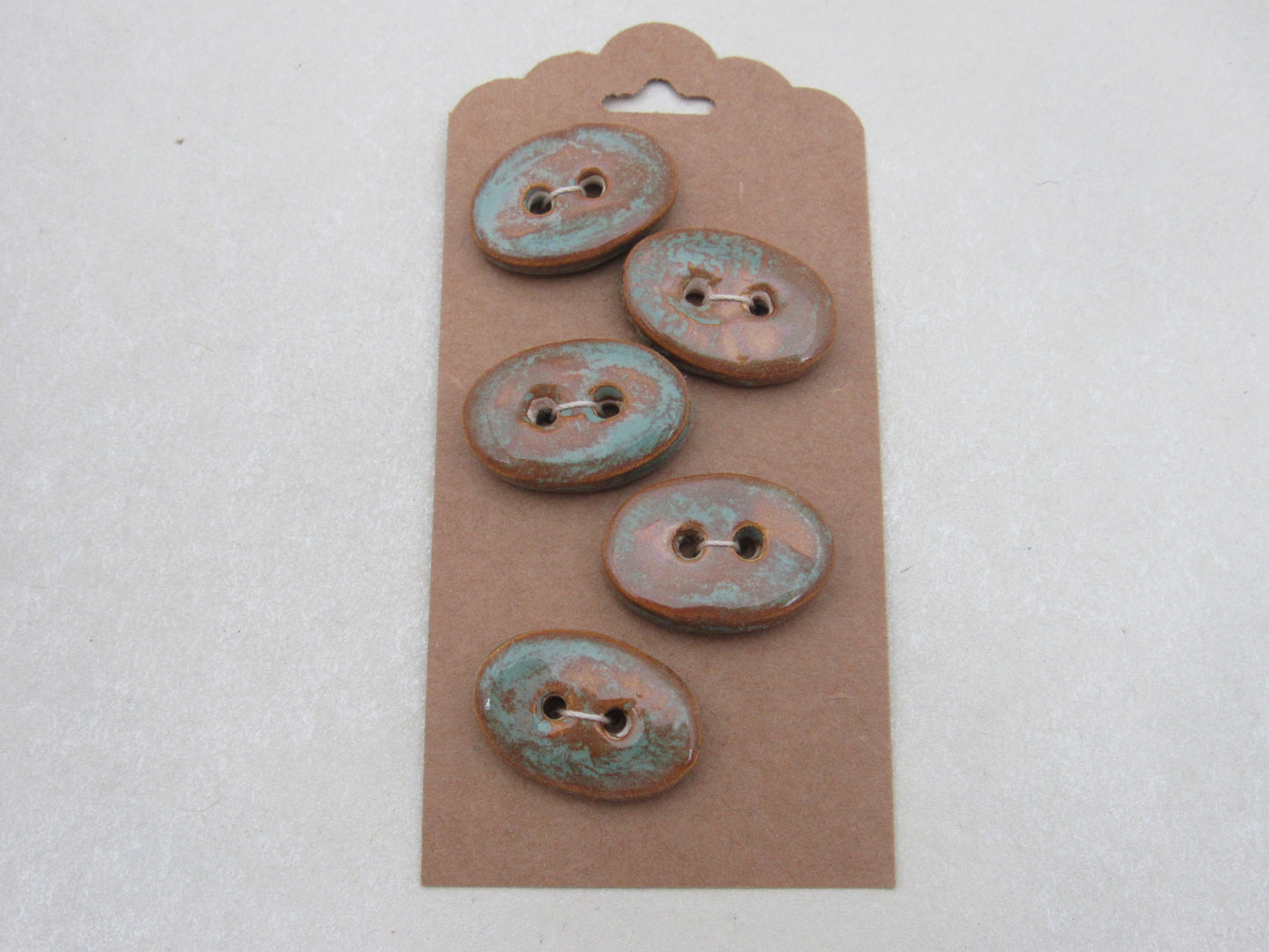 Wholesale 5 Small Oval Ceramic Buttons