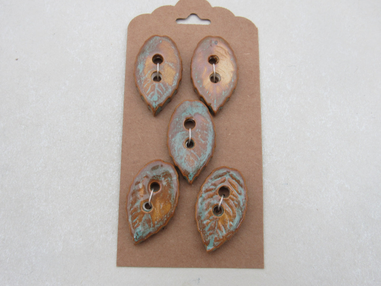Wholesale 5 Small Leaf Shape Ceramic Buttons