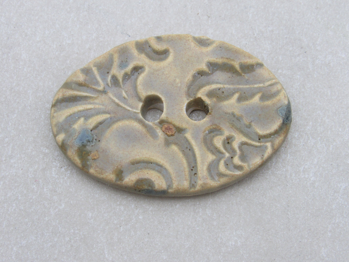 Wholesale Large Brocade Texture Oval Ceramic Button