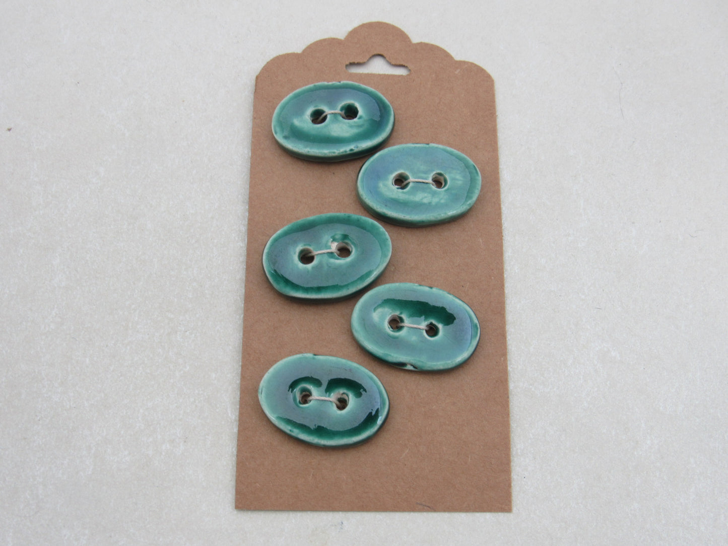 Wholesale 5 Small Oval Ceramic Buttons