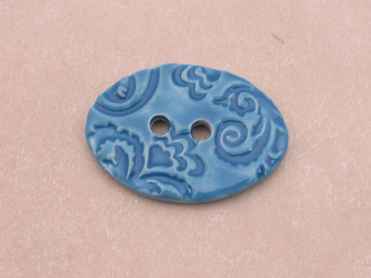 Wholesale Large Brocade Texture Oval Ceramic Button