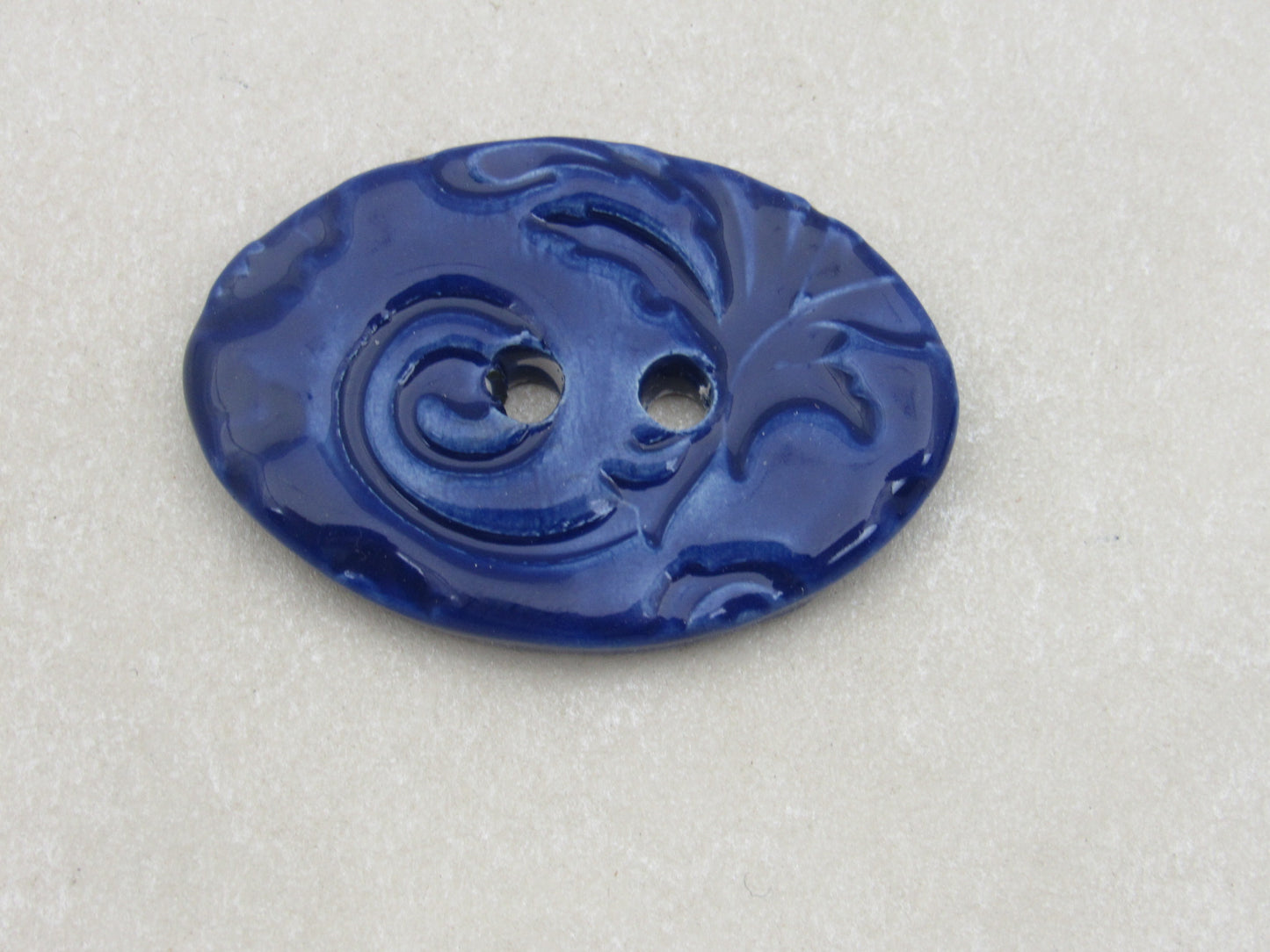 Wholesale Large Brocade Texture Oval Ceramic Button