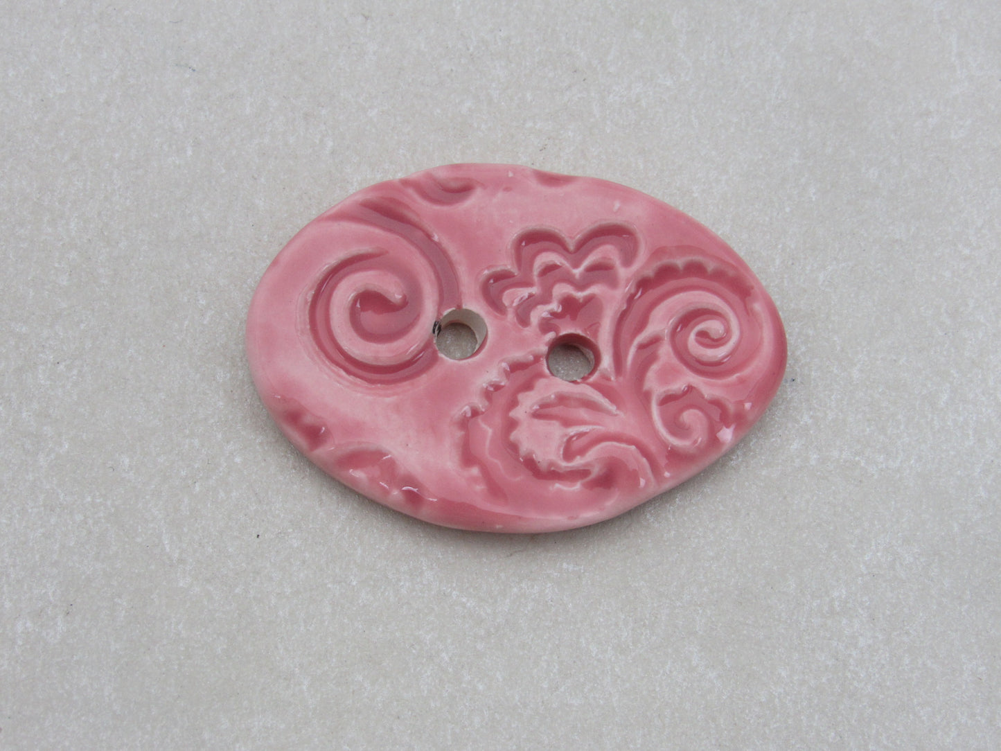 Wholesale Large Brocade Texture Oval Ceramic Button