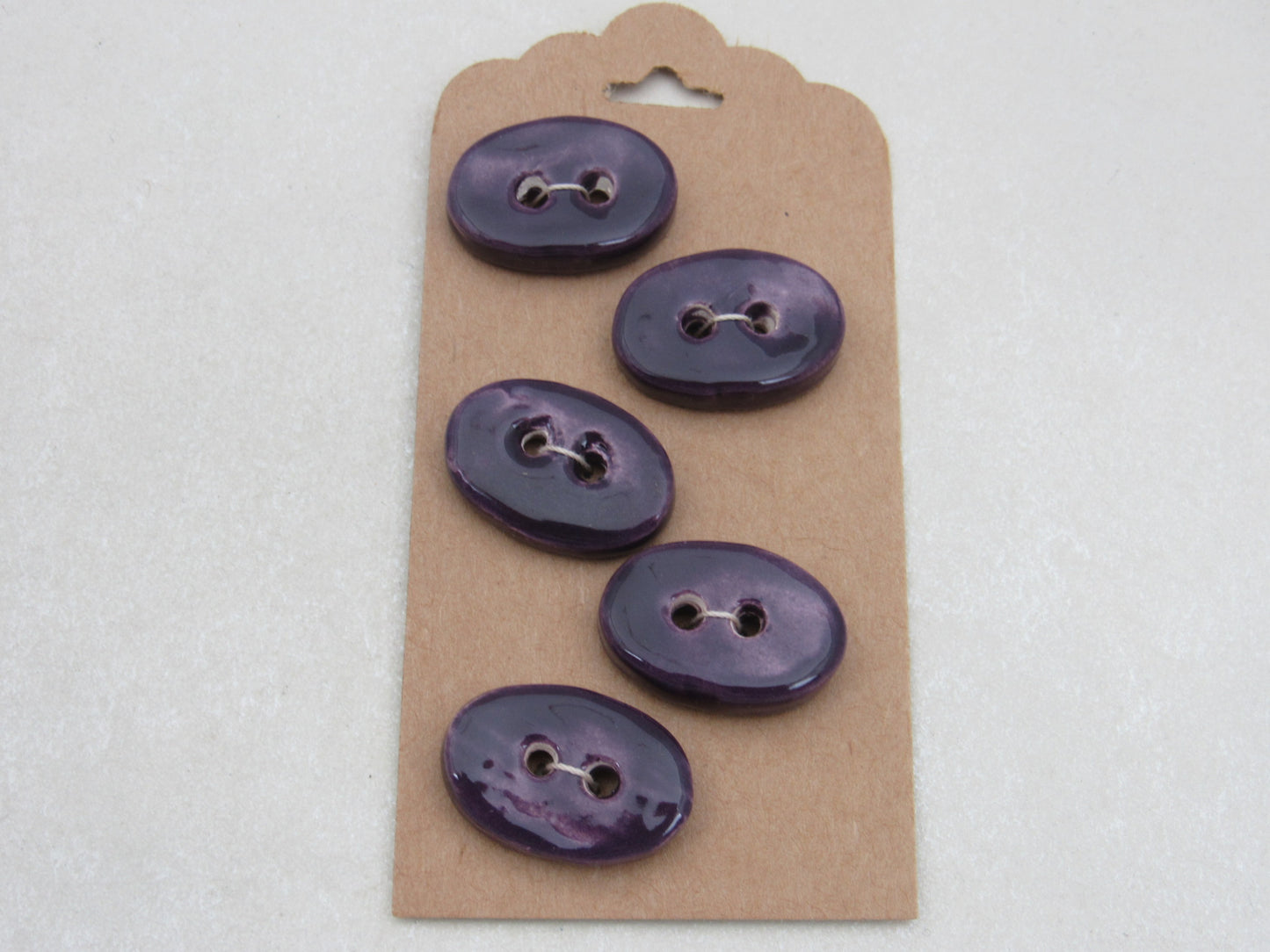 Wholesale 5 Small Oval Ceramic Buttons