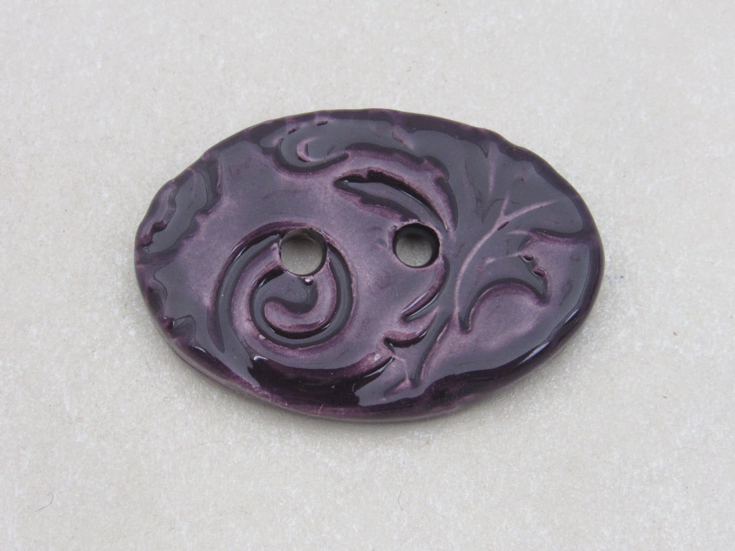 Wholesale Large Brocade Texture Oval Ceramic Button