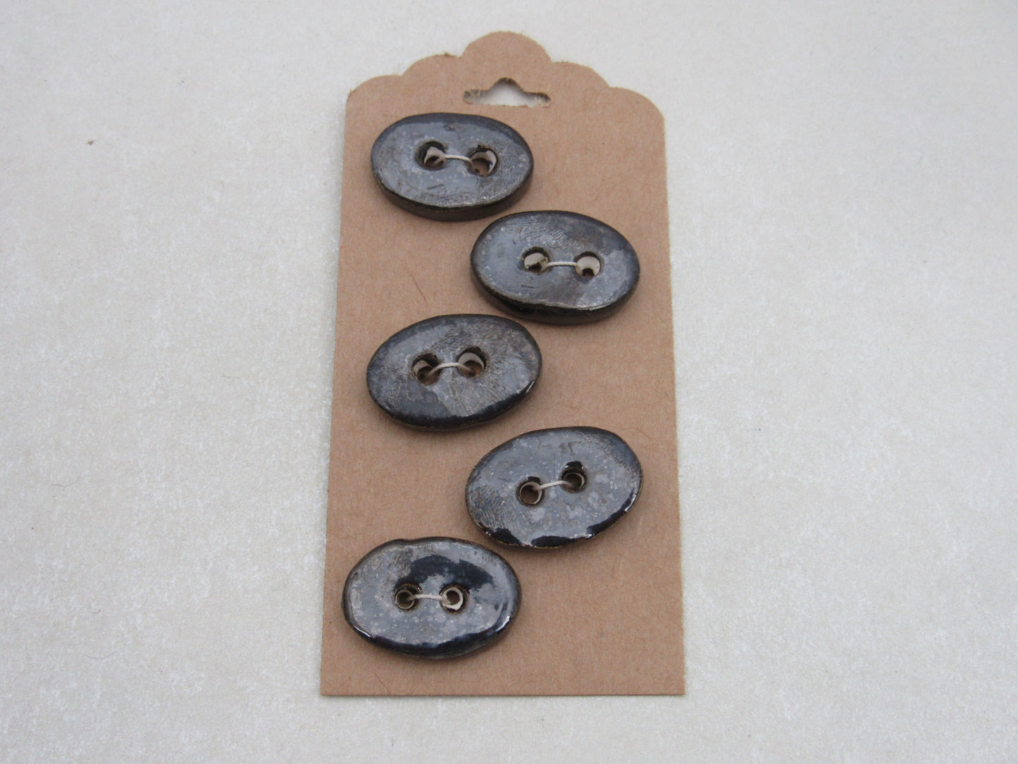 Wholesale 5 Small Oval Ceramic Buttons