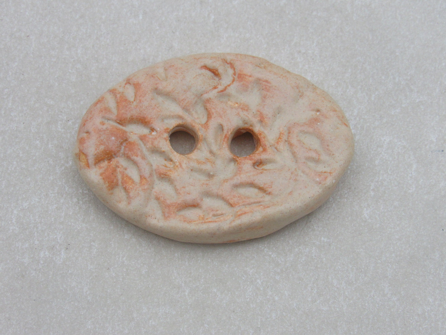 Wholesale Large Sprig Texture Oval Ceramic Button