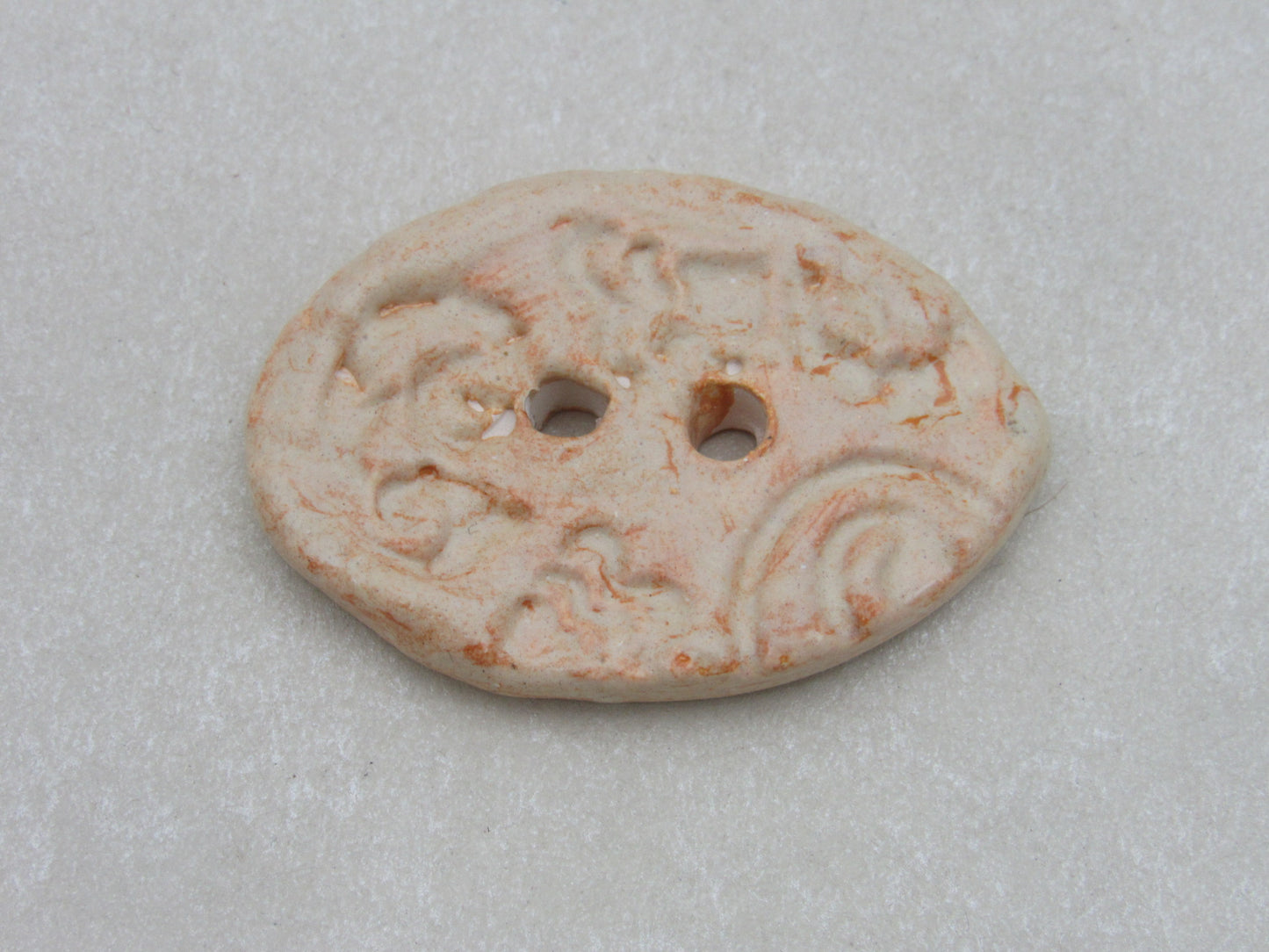 Wholesale Large Brocade Texture Oval Ceramic Button