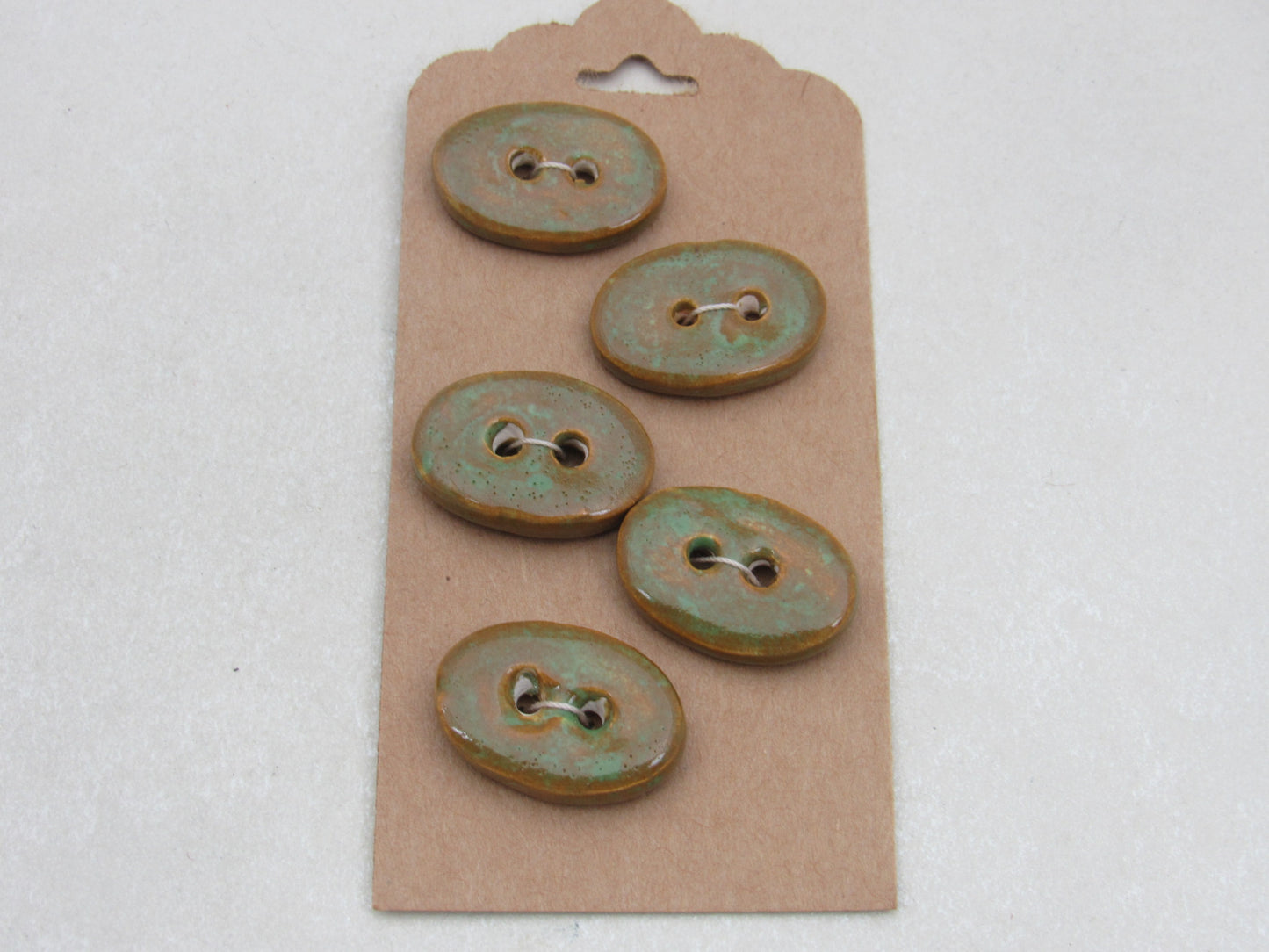 Wholesale 5 Small Oval Ceramic Buttons