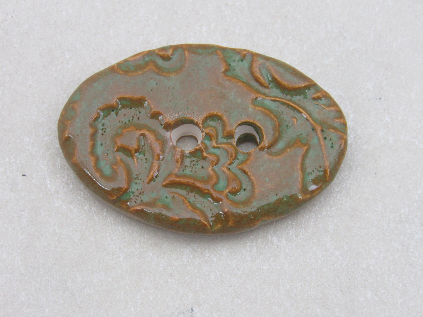 Wholesale Large Brocade Texture Oval Ceramic Button